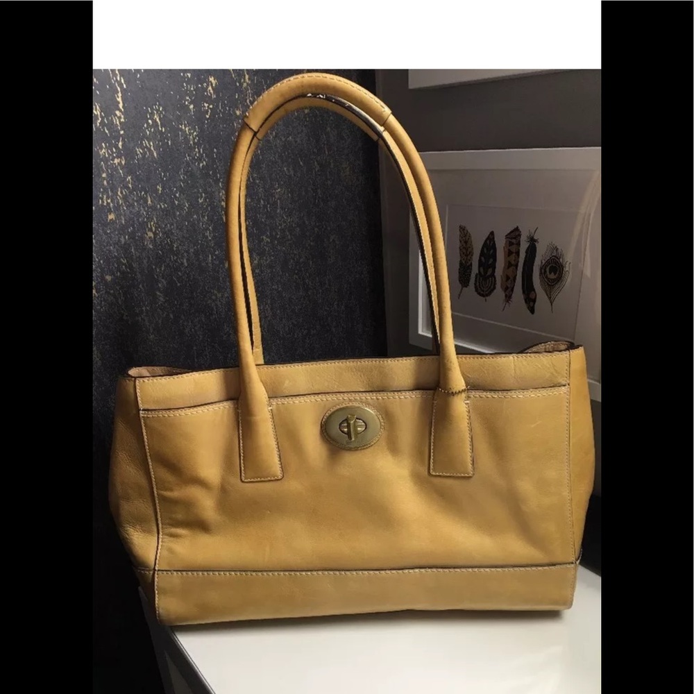 Vintage Leather Coach Tote